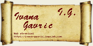 Ivana Gavrić vizit kartica